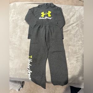 Under Armour Kids Charcoal and Neon Yellow Joggers
